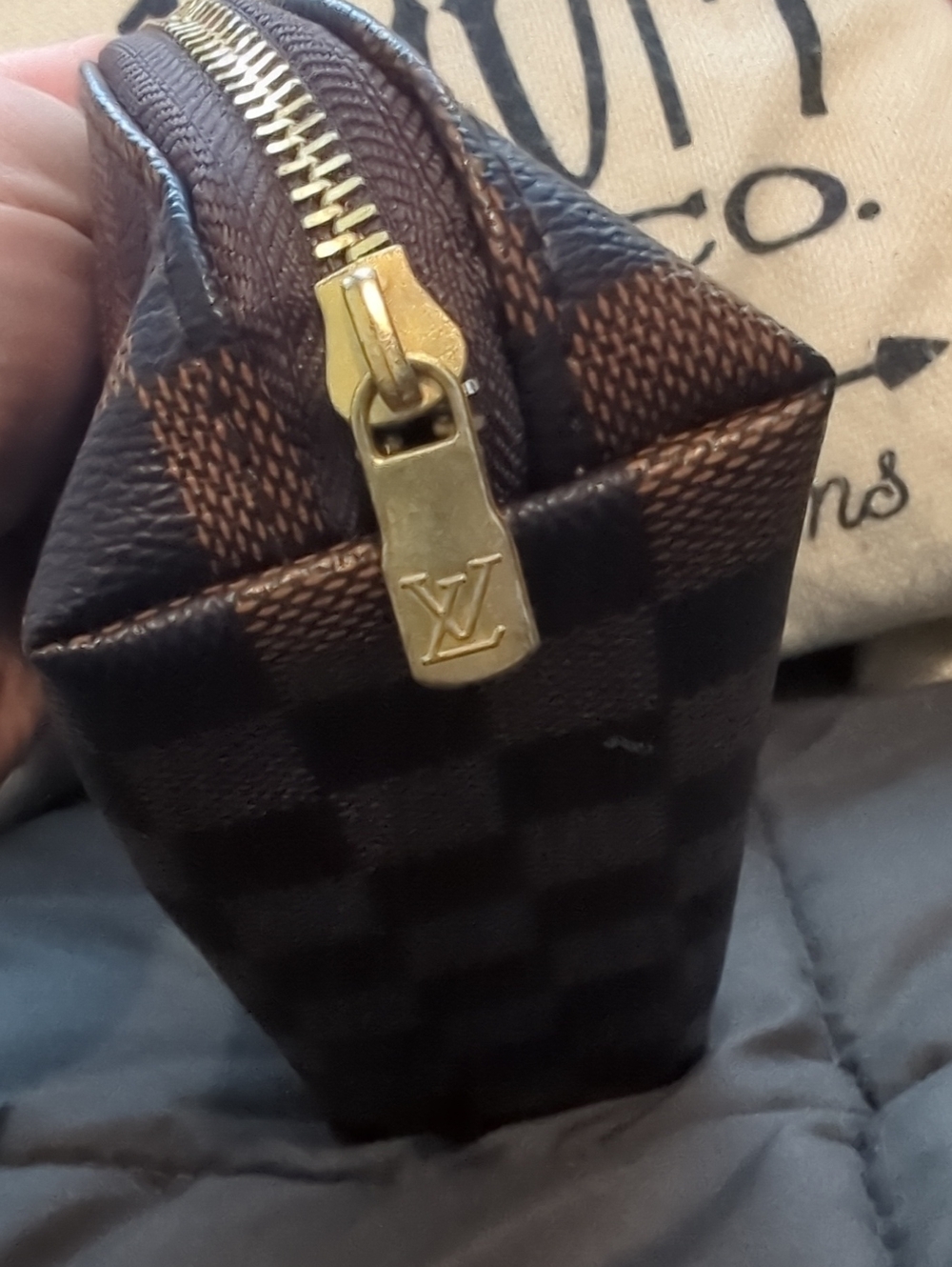 Louis Vuitton Damier Checkered Glasses Case Accessory Pouch - Picture 3 of 4